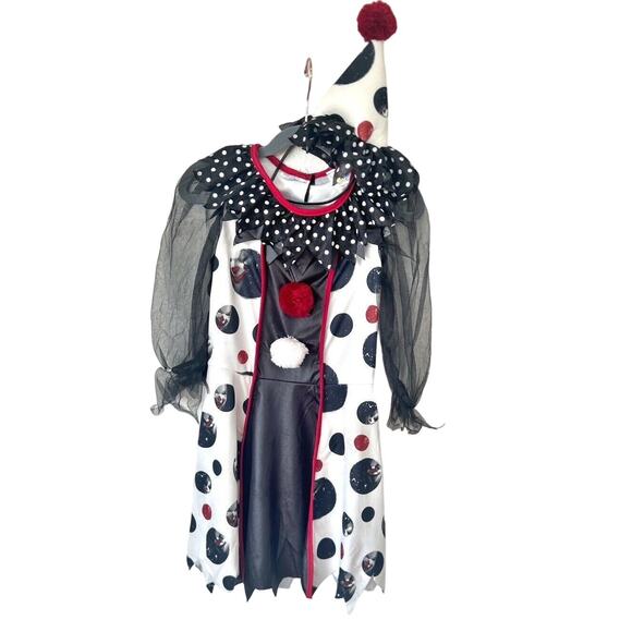 California Costume Creepy Clown Costume Girls Size Small  Halloween Goth Scary‎ - Picture 3 of 14